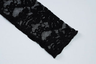 Long sleeve high neck lace top