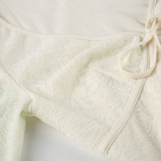 V neck long sleeve lace bowknot maxi dress