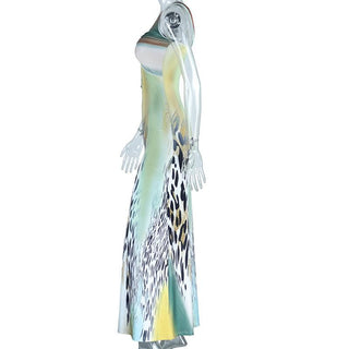 One shoulder leopard print ruched hollow out cut out midi dress