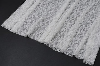 Long flared sleeve lace see through maxi dress