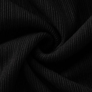 Long puff sleeve round neck ribbed ruched top