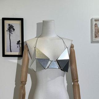 V neck halter hollow out backless cut out top