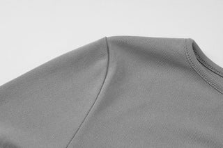 Long sleeve crewneck solid slit top