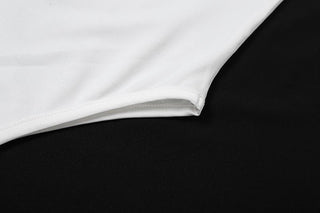 U neck â€œWETâ€ pattern sleeveless contrast tank bodysuit