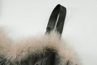 Sweetheart neck fluffy cami top