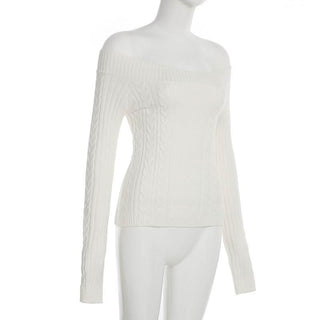 Off shoulder long sleeve sweater top