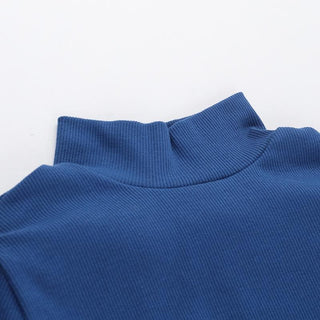 Short sleeve high neck fluffy backless top