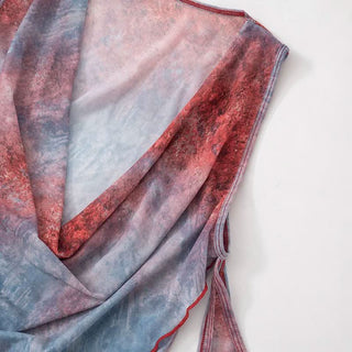 Cowl neck off shoulder ruffle top