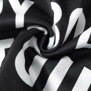 Round neck letter print solid crop tank top