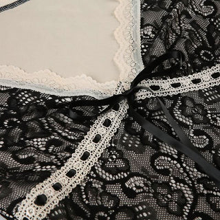 Long flared sleeve lace bowknot top