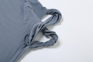 Short sleeve irregular crewneck solid pant set