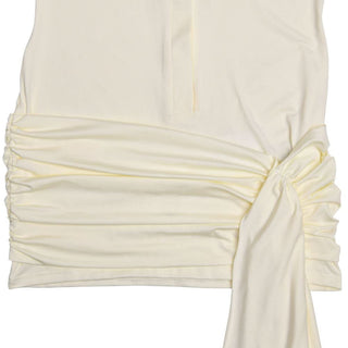 Turnover collar long sleeve button ruched mini dress