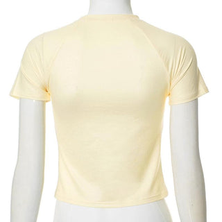 Short sleeve crew neck mice print top