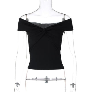 Short sleeve off shoulder ruched top