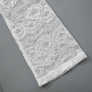 Lace v neck long sleeve self tie backless mini dress