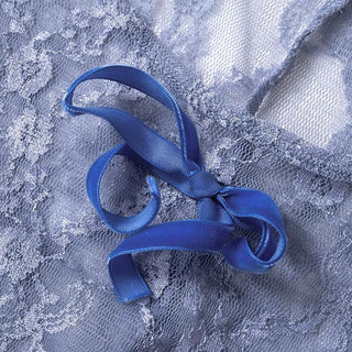 Long sleeve see through bowknot lace jumpsuit