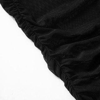 Long sleeve ruched sheer mesh solid top