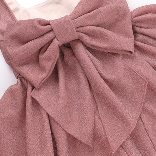 Square neck bowknot stitch backless cami mini dress