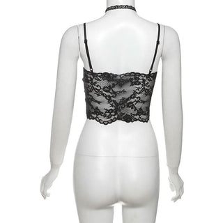 Halter v neck lace cami top