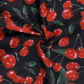 V neck cherry print backless mini dress