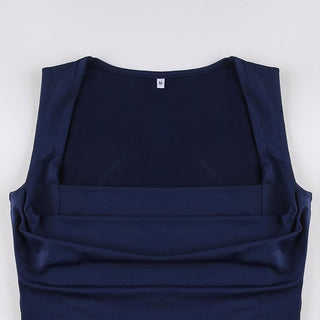 Square neck solid ruched sleeveless crop top