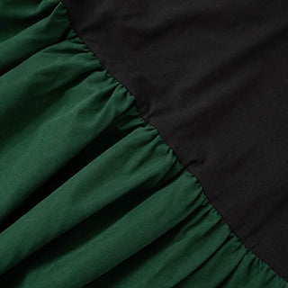 Long sleeve crewneck patchwork ruched maxi dress