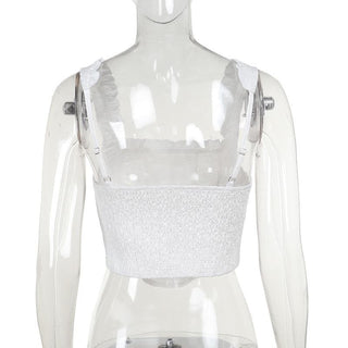 Ruched smocked textured bustier ruffle top