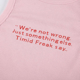 Crewneck letter print stitch tank top
