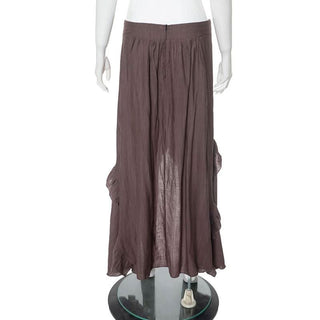 Ruffle knotted zip-up maxi skirt