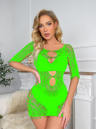 Short sleeve off shoulder hollow out cut out mini dress