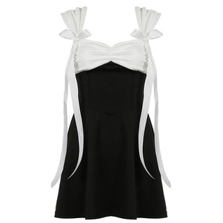 Off shoulder ruched bowknot mini dress