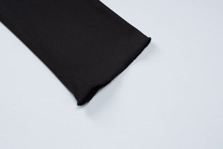 Long sleeve off shoulder ribbed romper