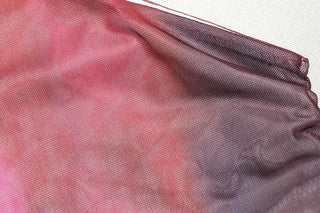 One shoulder sheer mesh print irregular ruffle maxi dress