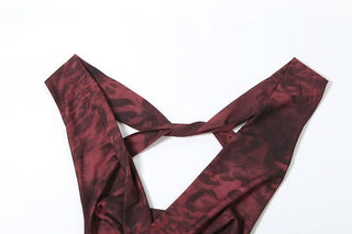 Halter tie dye cross back 2 piece maxi dress