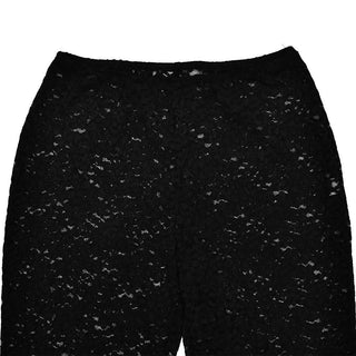 Crewneck lace sleeveless solid medium rise pant set