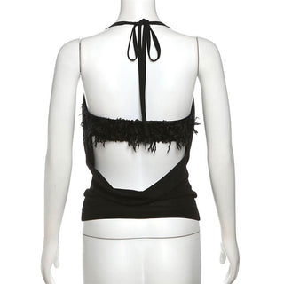 Halter glitter mesh 2 piece top