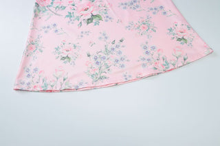 V neck flower print cami maxi dress