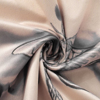 Halter long flared sleeve print hollow out crop cut out top