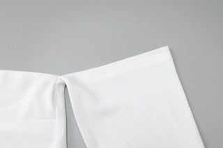 Off shoulder halter o ring hollow out metal chain cut out maxi dress