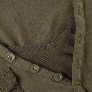 V neck long sleeve button top