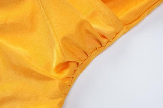 Ruched long sleeve gloves v neck solid crop top