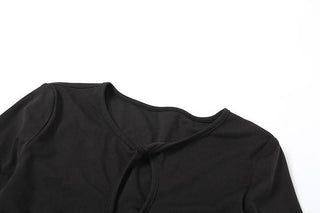 Long sleeve hollow out cut out maxi dress