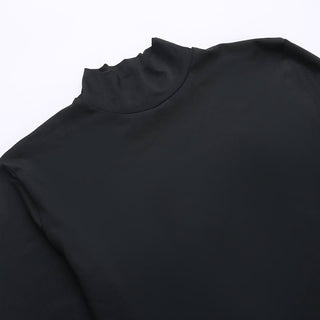 Long sleeve high neck self tie slit maxi skirt set