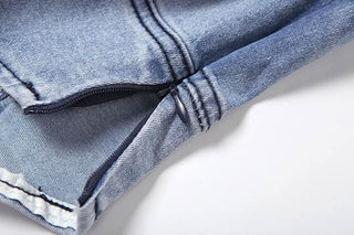 Denim square neck zip-up sleeveless tank top