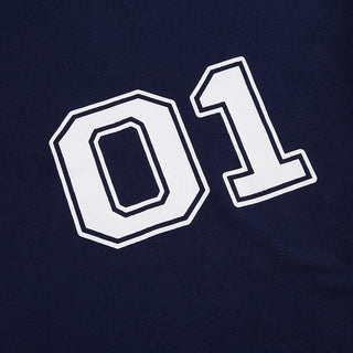 Short sleeve stitch numeral print top