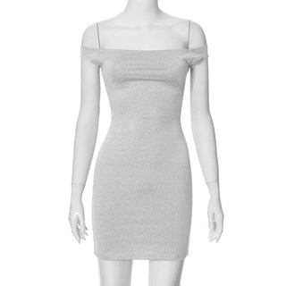 Off shoulder solid backless mini dress