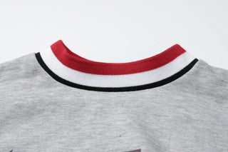 Long sleeve patchwork letter pattern top