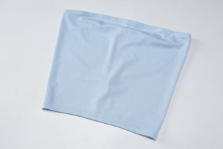 Solid backless tube mini skirt set