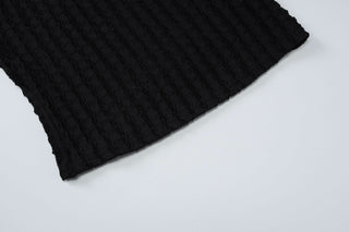 Sleeveless crewneck textured tank top