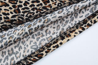 Leopard print u neck backless cami top